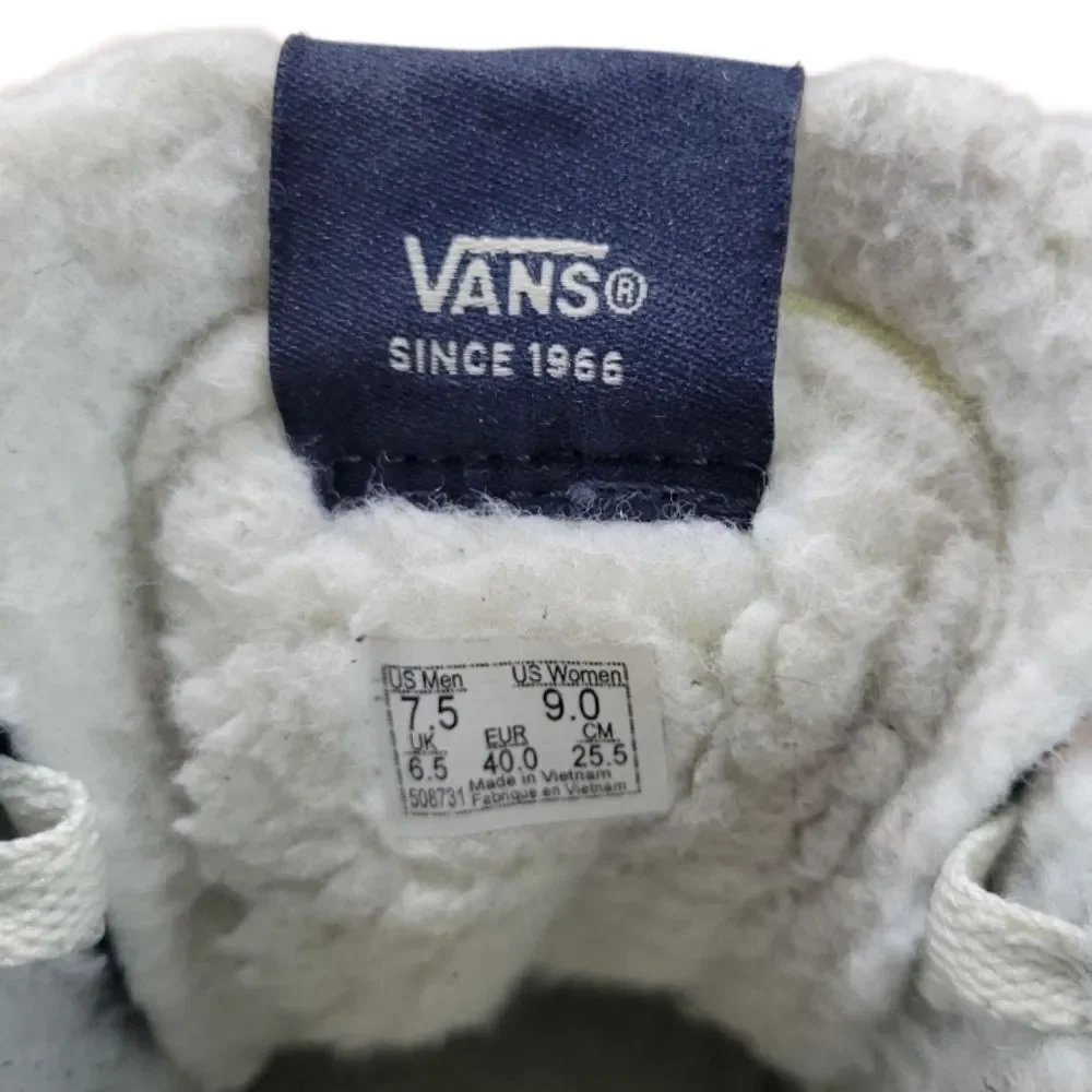 Vans shoes size